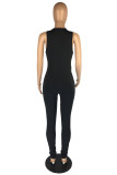 Red Fashion Casual Solid Basic O Neck Skinny Jumpsuits