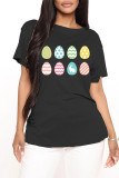 Red Fashion Casual Print Basic O Neck T-Shirts