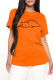 Orange Fashion Casual Print Basic O Neck T-Shirts