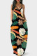 Black Fashion Sexy Print Backless Spaghetti Strap Long Dress Dresses