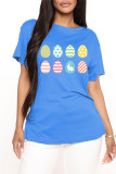 Red Fashion Casual Print Basic O Neck T-Shirts