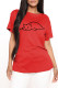 Red Fashion Casual Print Basic O Neck T-Shirts