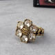 Antique Brass Fashion Vintage Letter Patchwork Rings