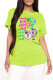 Fruit Green Fashion Casual Print Basic O Neck T-Shirts