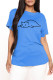 Deep Blue Fashion Casual Print Basic O Neck T-Shirts