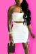 White Sexy Solid Bandage Patchwork Strapless Sleeveless Two Pieces
