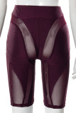 Red Sexy Solid Patchwork Regular High Waist Pencil Patchwork Bottoms