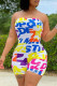 White Fashion Sexy Letter Print Backless Strapless Skinny Romper