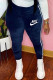 Blue Fashion Casual Print Patchwork Pencil Bottoms