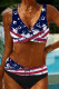 Multicolor Fashion Sexy Print Bandage Patchwork Backless Swimwears (With Paddings)