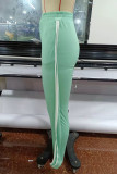 Apricot Casual Street Solid Patchwork Flounce High Waist Pencil Patchwork Bottoms