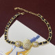 Gold Fashion Celebrities Letter Patchwork Necklaces