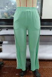 Apricot Casual Street Solid Patchwork Flounce High Waist Pencil Patchwork Bottoms