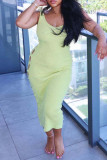 Red Fashion Sexy Solid Hollowed Out Backless O Neck Vest Dress Dresses
