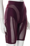 Red Sexy Solid Patchwork Regular High Waist Pencil Patchwork Bottoms