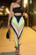 Black Sexy Print Patchwork Oblique Collar Sleeveless Two Pieces
