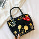 Black Fashion Casual Character Patchwork Bags