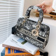 Light Gray Fashion Street Letter Patchwork Bags