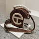 Deep Coffee Fashion Simplicity Letter Patchwork Bags