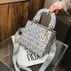 Grey Fashion Street Letter Patchwork Bags