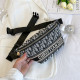 Black Fashion Street Letter Patchwork Bags