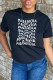 Black Fashion Street Print Patchwork Letter O Neck T-Shirts