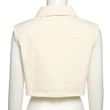 Apricot Fashion Casual Solid Cardigan Turndown Collar Tops