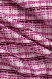 Purple Sexy Plaid Print Patchwork Buckle O Neck Sleeveless Two Pieces
