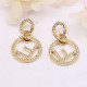 Gold Fashion Simplicity Letter Hot Drill Earrings