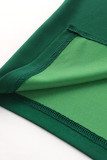 Green Elegant Solid Tassel Patchwork O Neck Evening Dress Dresses