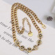 Gold Fashion Vintage Letter Hot Drill Necklaces
