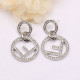 White Fashion Simplicity Letter Hot Drill Earrings