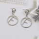 White Fashion Celebrities Letter Pearl Earrings