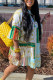 Gold Fashion Casual Print Patchwork V Neck A Line Dresses