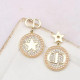 Gold Fashion Vintage Letter Hot Drill Earrings