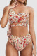 Tangerine Red Sexy Solid Patchwork Swimwears