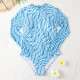 Blue Fashion Sexy Print Letter Swimwears