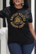 Black Fashion Casual Print Basic O Neck T-Shirts