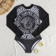 Black Fashion Sexy Print Patchwork Swimwears