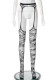 Silver Black Sexy Solid Patchwork See-through Regular High Waist Pencil Patchwork Bottoms