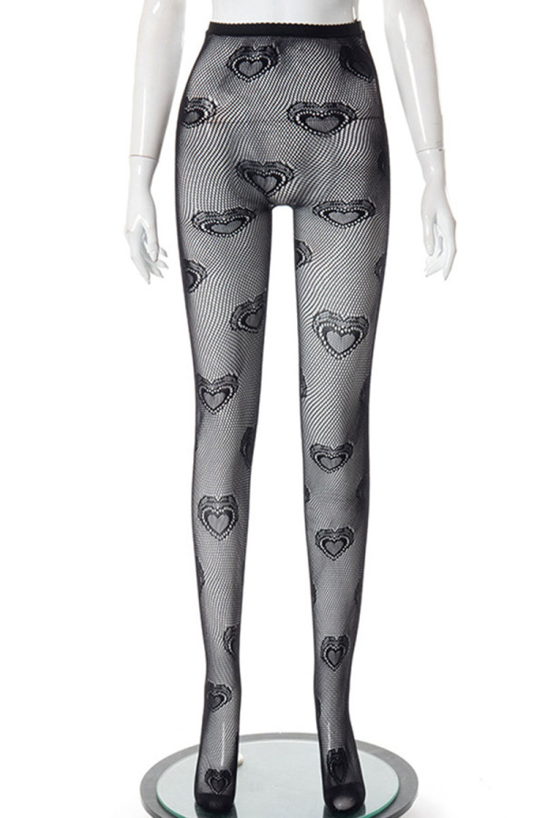 Black Brown Sexy Solid Patchwork See-through Regular High Waist Pencil Patchwork Bottoms