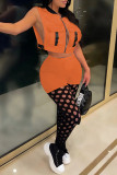 Pink Fashion Casual Solid Patchwork Zipper Collar Sleeveless Two Pieces