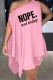 Pink Fashion Casual Letter Print Asymmetrical Oblique Collar Sleeveless Two Pieces