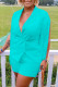 Lake Blue Fashion Casual Solid Tassel Patchwork Turndown Collar Two Pieces