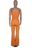 Tangerine Sexy Fashion Solid Draped Slip Jumpsuits