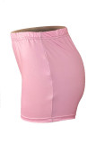 Pink Fashion Casual Print Basic Regular High Waist Shorts