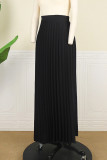 Pink Fashion Casual Solid Fold Regular High Waist Skirt