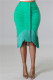 Green Fashion Casual Solid Tassel Patchwork Regular High Waist Skirt