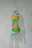 Yellow Fashion Sexy Print Hollowed Out Backless Swimwears (Without Paddings)