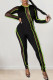 Black Sexy Solid Patchwork O Neck Regular Jumpsuits